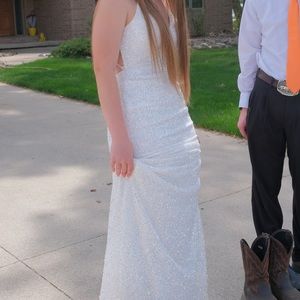 White Sherri Hill Prom Dress. Fits a size 2-6.